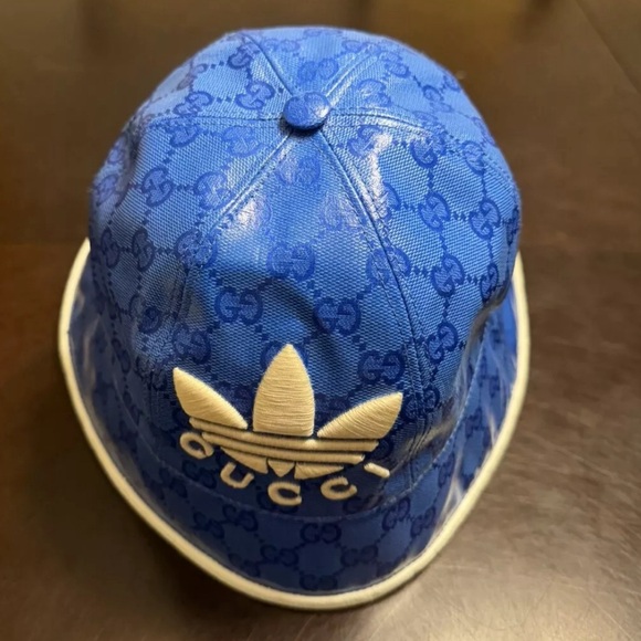New Gucci x Adidas Wide Brim GG Supreme Logo Hat Size L - Picture 4 of 13